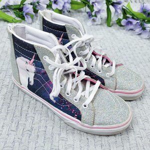 Vans Sparkle Unicorn Sk8-Hi Kids' High Top Canvas Sneakers Size 3